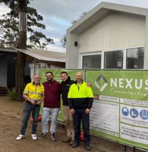 Somers Beach Holiday Park Modular Pods installation team from Nexus Communities and Hope Industries